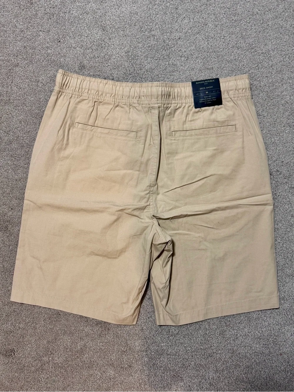 NWT Men’s Banana Republic Chino Cotton Drawstring Shorts - Tan/Khaki - M